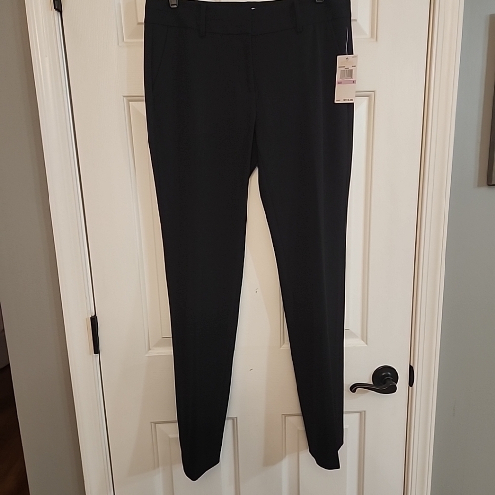 NWT Michael Kors Black Dress Pants  Straight Leg Career Office Slacks Classic